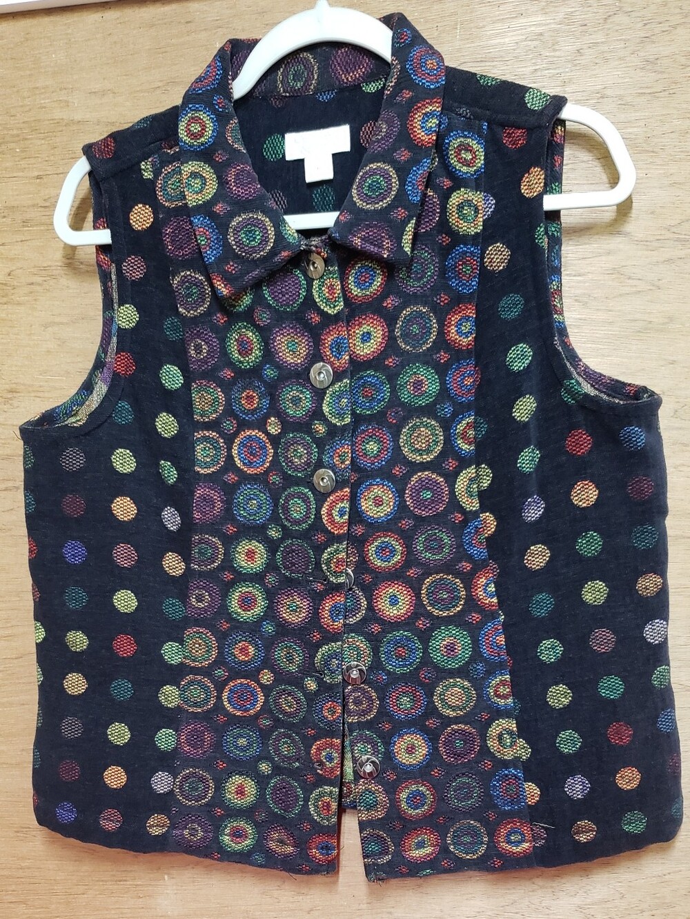 Christopher & Banks Woven Geometric Colorful Vest Large